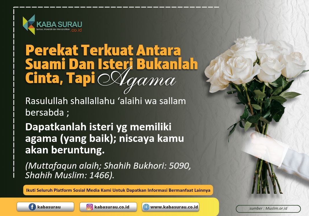 perekat antara suami dan istri adalah agama