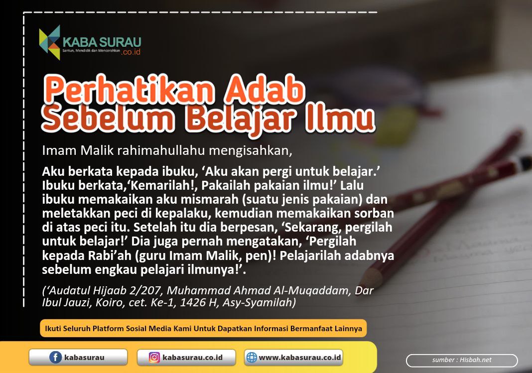 perhatikan adab sebelum belajar ilmu
