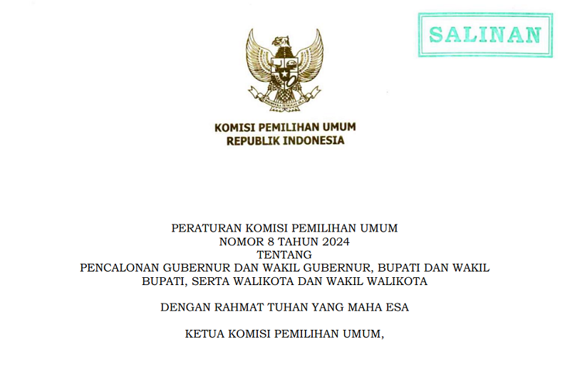 Peraturan Pilkada 2024